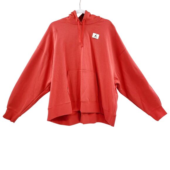 NWT Air Jordan Jumpman Flight Red Orange Loose Fit Active Sweatshirt Plus Sz 1X - Picture 1 of 8